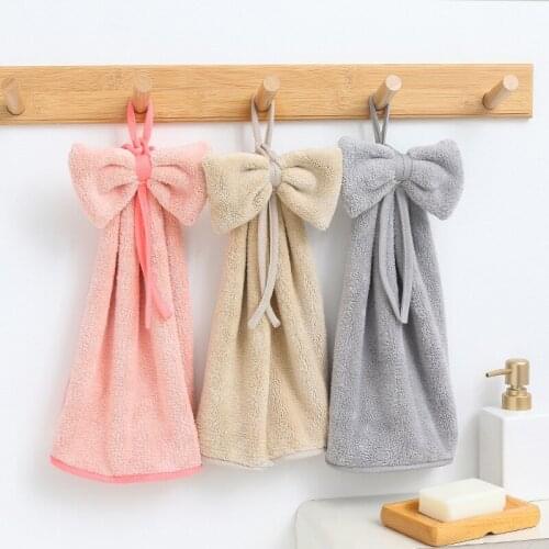Coral Velvet Soft Absorbent Hand Towel Dishcloth Hanging Dish Washing Rag Bathroom Toilet Handkerchief Cloth Kitchen Accessories