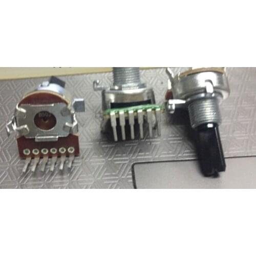 [VK] High quality 161 type double potentiometer B50K B50KX2 B50K*2 axis 20mm Double track 6 pins level amplifier switch