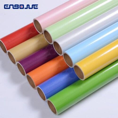 Waterproof PVC Solid Color Sticker Cupboard Decorative Wallpaper Self Adhesive Classic TV Cabinet Desktop Furniture Wall Sticker