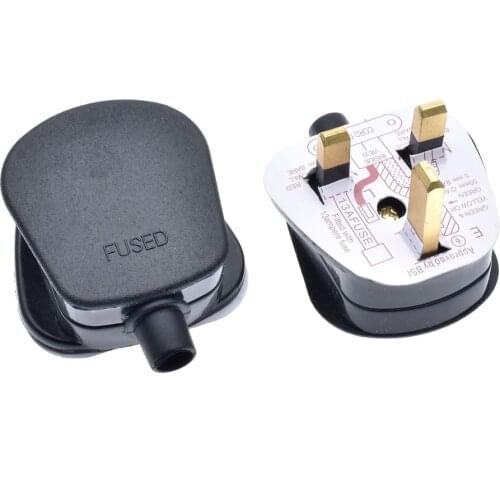 High Quality Black/White 3 Pin UK Mains Top Plug 13A Appliance Power Socket Fuse Adapter Household,1 pcs