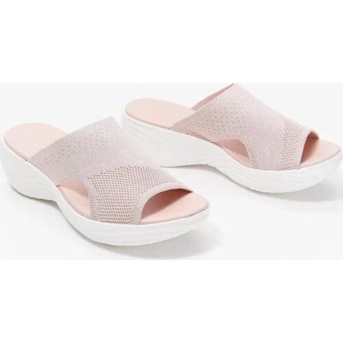 Womens Shoes Summer 2021 Plus Size Wedge Platform Sandals Soft Bottom Beach Muje Ladies Outdoor Light Closed Toe Flat Slippers