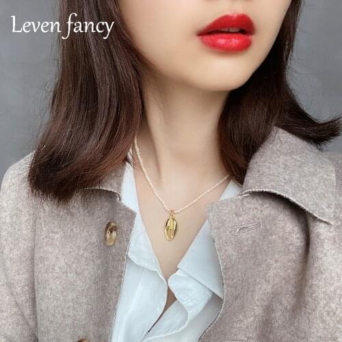Freshwater Pearl Choker Women Fashion Light Luxury Rice Pearl Heart Shell Necklace Short Chain 925 Sterling Silver jewelry