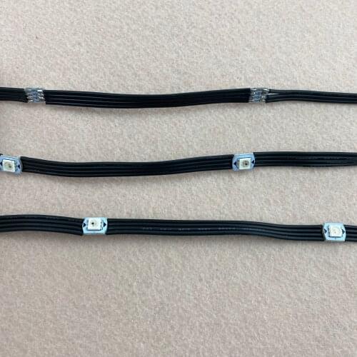 100pcs/string WS2815-RGB full color addressable LED pixel light with heatsink;DC12V input;10cm wire spacing;with all black wire