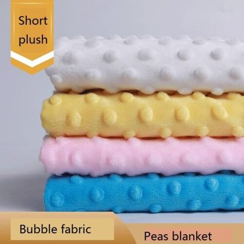 3D Beans 4 Colors Minky Dot Fabric Short Plush Dimple Curd Doudou Velvet Bubble Fleece Newborn Baby Super Soft Comfort Fabric
