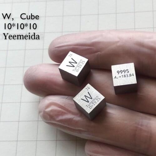 5pc 99.95% High Purity Tungsten W 19.25g Carved Element Periodic Table 10mm Cube