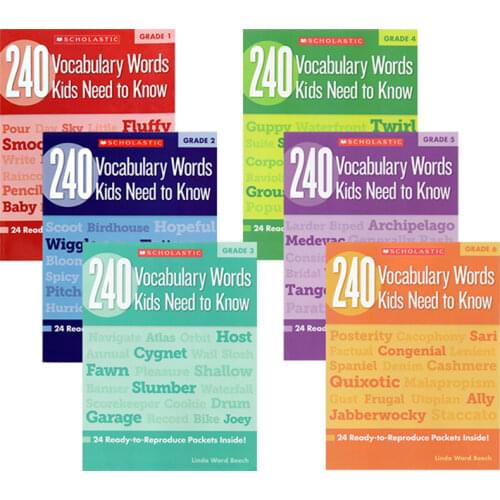 6 Books/set 240 Vocabulary Words Kids Need To Know Grade Books English Textbooks Primary Schools Montessori Educational Toys