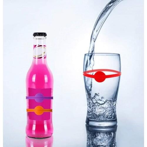 6Pcs/Bag Wine Tags Long Strips Dishwasher Safe Silicone Glass Bottle Strip Tag Marker for Cup