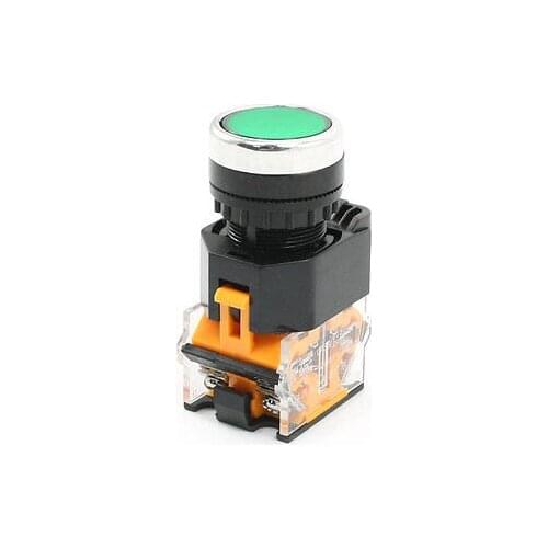 AC 380V 10A 1NO 1NC Momentary Green Round Button Pushbutton Switch