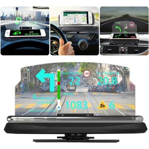 Car Navigation Mobile Phone Bracket Wireless Head Up High Navigation Holder Definition Display Folding Projector Multifunct Q7S9