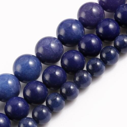 Natural Stone Beads Blue Kyanite Stone Beads Smooth Loose Spacer Beads for Jewelry Making DIY Bracelet Accessories 15inch 6-12mm
