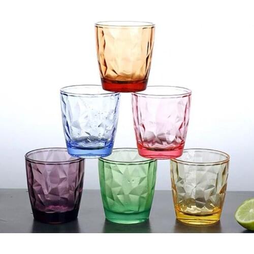 Juice Cup Color Acrylic Environmental Protection Anti Fall 300ml Beer Mugs Tea Drinking Cups Bar Restaurant Household Articles