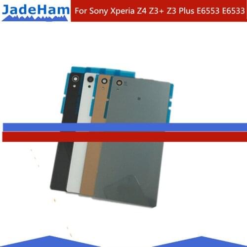 For 5.2" SONY Z4 Battery Cover Z3 Plus Back Glass Panel Rear Door Housing Case With NFC E6553 For SONY XPERIA Z4 Battery Cover