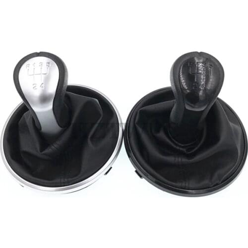 Black Or White 5 Speed Car Gear Shift Knob Leather Gaiter Boot For Skoda Fabia 2 MK2 2007-2010 For Roomster 2006-2010