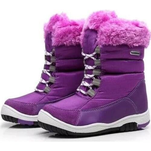 Childrens cotton boots waterproof anti-skiing boots warm plush boys and girls snow boots size 25 to 30 wallvell