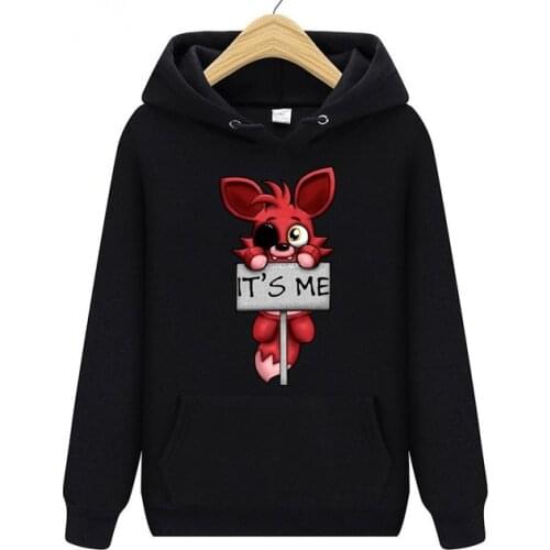 Men Cotton Pullover Couple Fitness Sportwear FNAF Plush Foxy Design Hooded Jersey its Me Kawaii Mens Hoodie Sweatshirtr