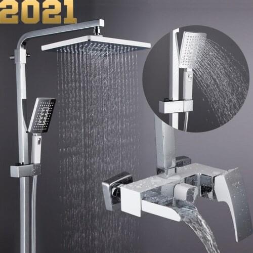 Shower System bathroom massage showers wall mounted shower heads chrome polished rainfall bath mixer rain shower sets