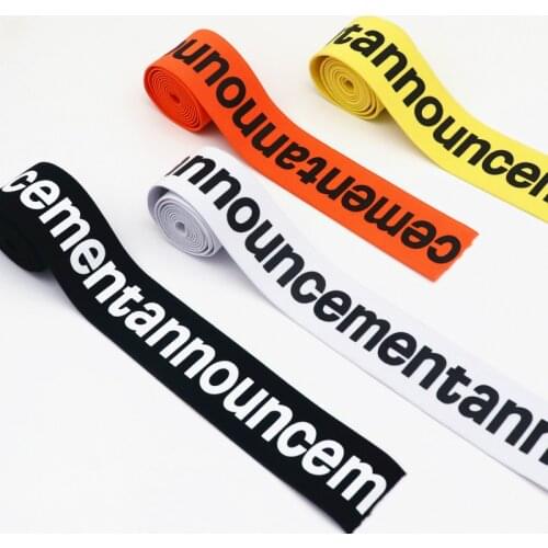 4cm Sewing Elastic Band Printing 40mm Rubber Band Webbing Classic Pattern Letter Elastic Belt for Clothing Sewing Supplies