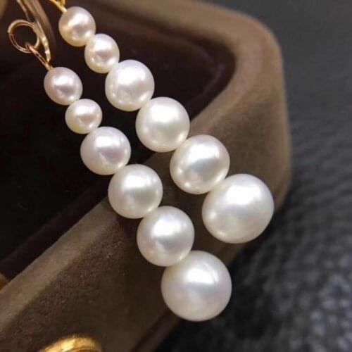 Elegant natural handmade south sea white pearl earring