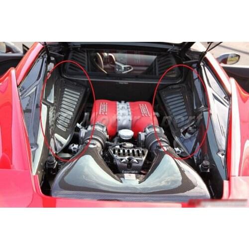 Lightweight Car Accessories Dry Carbon Fiber Interior Trim Cover Fit For 2010-2014 F458 Italia Coupe Side Engine Bay