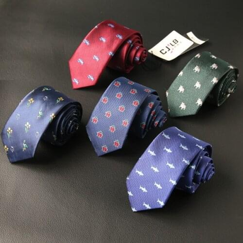 Linbaiway 6cm Polyester Ties for Men Women Casual Dress Animals Gravatas Wedding Party Necktie Accessory Gift Custom Logo