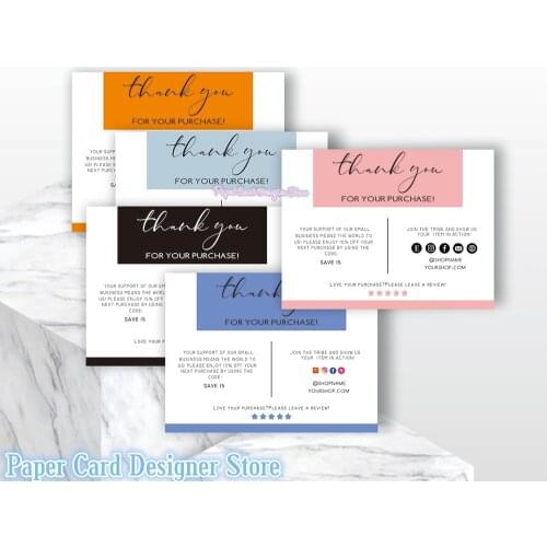 Small Business Thank You Card Template Blush Thank You Package Insert Modern Business Thank You Card Thank You For Your Purchase