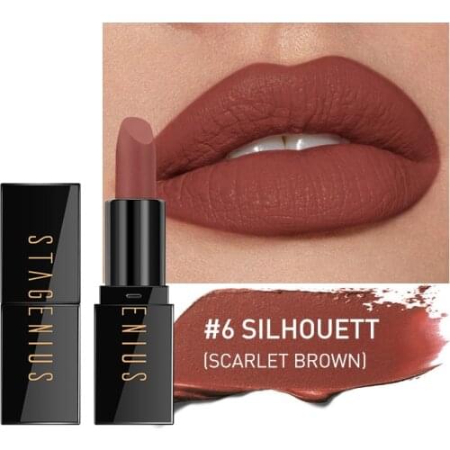 STAGENIUS Travel Size Soul Matte Lipstick Cream Super Soft Not Dry Makeup Lip Stick Popular 6 Colors Lip Cosmetics