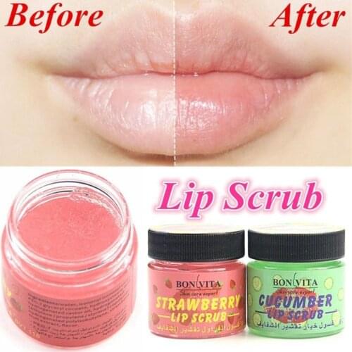 Soft Moisturizing Exfoliating Lip Scrub Strawberry Cucumber Exfoliator Fruit Treatment Nourish Scrub Treat TSLM2