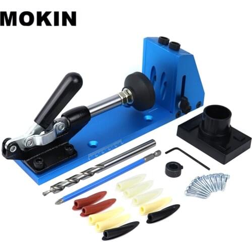 Woodworking Doweling Jig Kit Pocket Hole Jig System With 9.5mm Drill Bit For Wood Drill Guide Hole Puncher Carpentry Tools