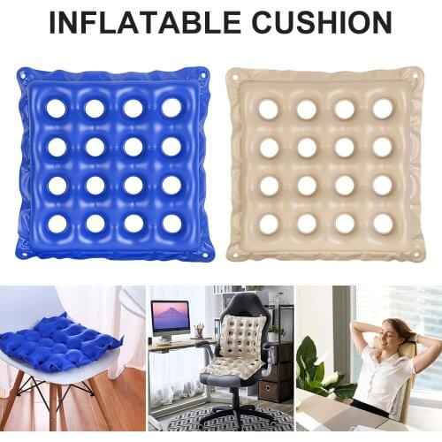 Air Seat Inflatable Cushion Square Porous Anti-hemorrhoids Buttocks Massage Bedsore Prevention Home Office Chair PVC Seat Cushio
