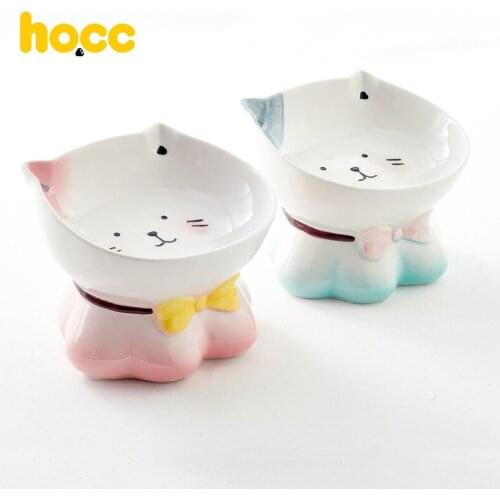 The New Cat Bowl Protects The Cervical Spine Oblique Mouth Cat Bowl Tall Cat Food And Water Supplies