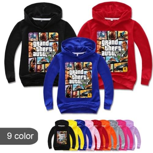 2-16Y New Fashion Top Grand Theft Auto T Shirt Gta 5 Game Hoodies Children Hoodie Kids Boys Sweatshirts Unisex Jumper Coats