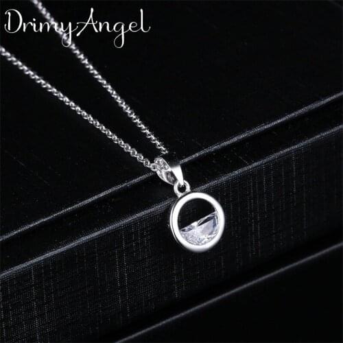 New Arrivals Silver Color Rhinestone Circle Necklaces for Women Wedding Jewelry Long Statement Necklaces