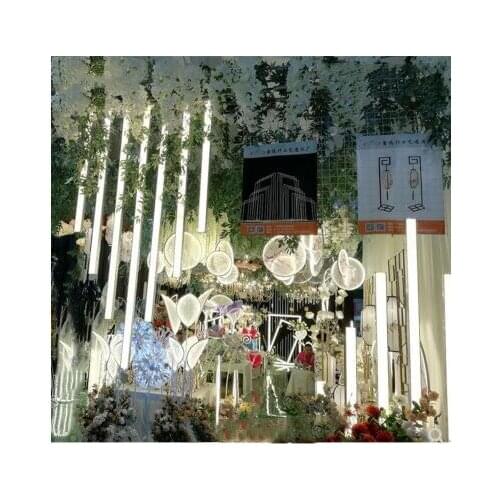 New wedding props luminescent line background LED lights lead the way to welcome the area to decorate stage ceiling props