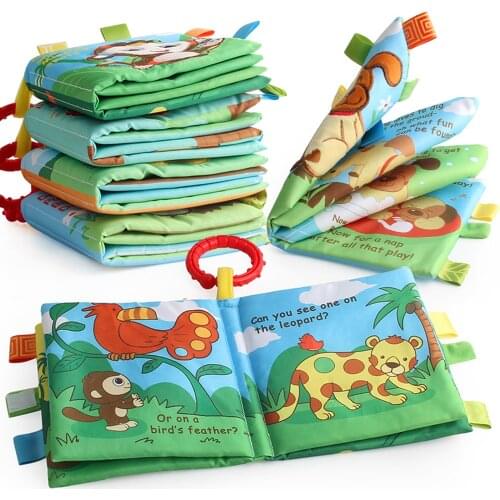 Animal Style Monkey/Owl/Dog Newborn Baby Toys Learning Educational Kids Cloth Books Cute Infant Baby Fabric Book Ratteles Toy