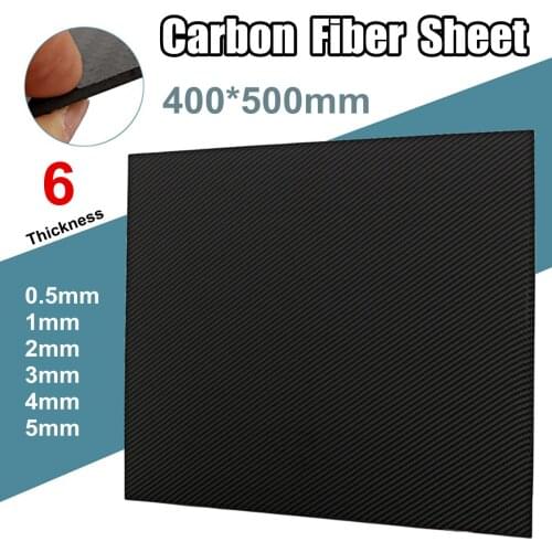 400x500mm 0.5mm 1mm 2mm 3mm 4mm 5mm Thickness Real Carbon Fiber Plate Panel Sheets High Composite Hardness Material For RC