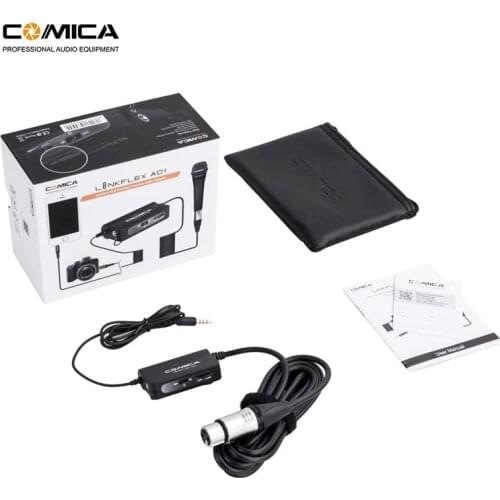 Comica LINKFLEX AD1 Microphone Preamp Adapter XLR to 3.5mm Audio Adapter preamp for DSLR Camera Camcorder Phone Mic adapter