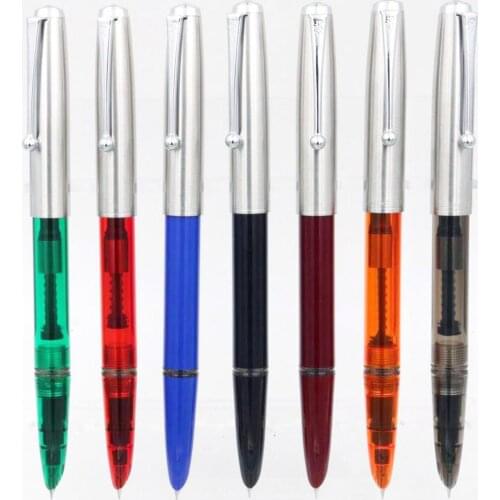 Luxury High quality JINHAO 51-A Fountain Pen classic write Retro plastic Transparent Finance nib pen Stationery Office Supplies