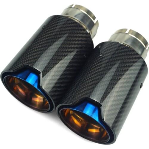 Genuine SUMSOO 1PCS burnt blue tail tip carbon fiber for tuning car universal muffler systems decorate pipe exhaust tips