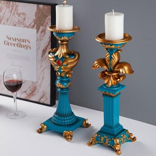 European Exquisite Resin Candlestick Home Display Furnishings Wedding Decorations Living Room Display Ornament Candle Holder