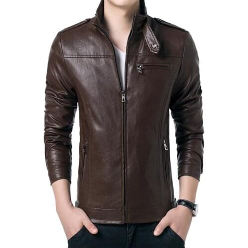 Hot Sale Autumn Winter Mens Leather Jackets And Coats Fashion Casual Slim Fit Motorcycle Jacket Chaqueta Size M-5XL