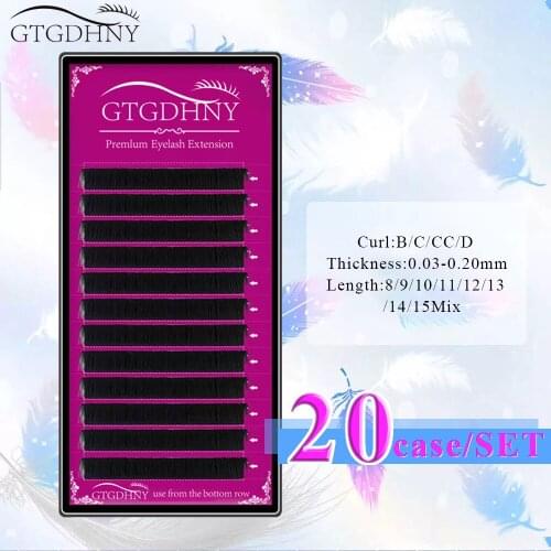 GTGDHNY 10 trays Eyelash extensions High quality faux mink individual eyelashes single size false eyelash soft and natural Lash