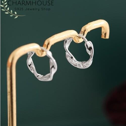 S925 Silver Earrings For Women Small Twisted Circle Hoop Earing Brincos Femme Pendientes Mujer Retro Classic Jewelry Accesories