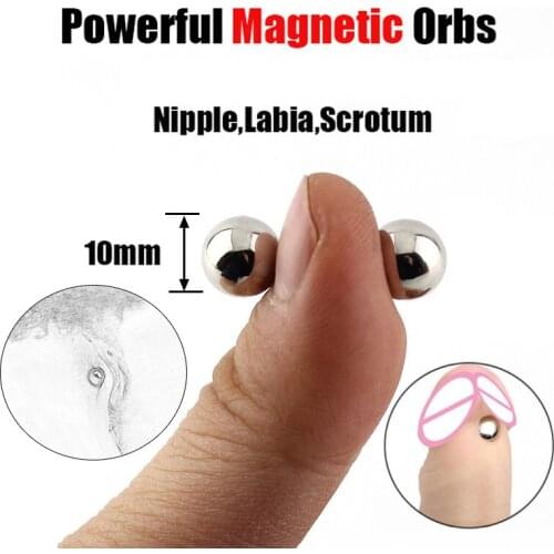 Sex Shop Metal Strong Magnetic Breast Beads Nipple Clamps Clips Penis Cock Ring Ball Lock Scrotum Bondage Sex Toys Female Male18