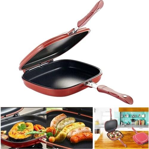 Frying Pan-Non Stick Double Side Foldable Flipping Griddle Steak Cast Cookware Pancake Frittata Pan Cooking tools For Kitchen
