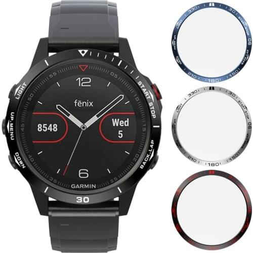 Steel Ring Case Cover For Garmin Fenix 5 Smart Watch Case Sticker Cover Steel Ring For Garmin Fenix 5