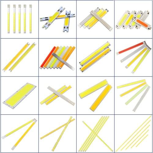 Cob Led Strip Light 12V 9V 5V 3V Lighting Bulb 1W 2W 3W 5W 10W 20W LED Bar Lights Blue Green White Yellow Red Color Lamp for DIY