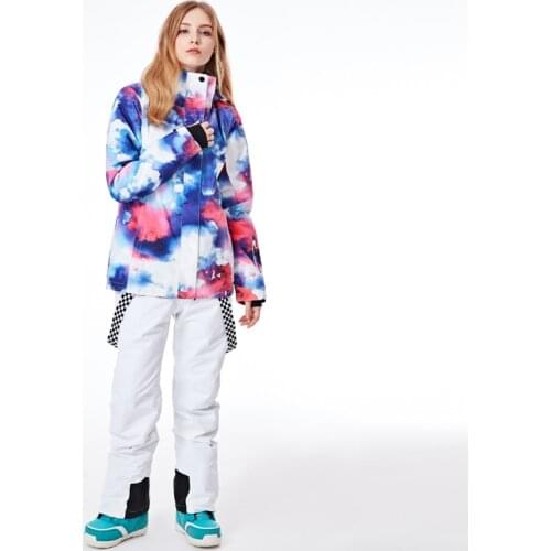 Outdoor winter new men and women single board double board ski suit waterproof windproof warm jacket outdoor hiking pants