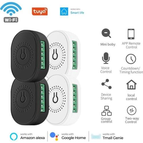 Tuya Wifi Smart Light Switch Mini DIY Dimming Switch Module Smart Life APP Control Remote Control Work With Alexa Google Home