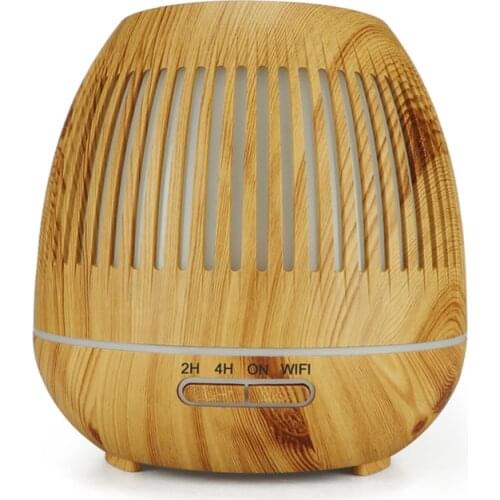 400ML Wood Grain Air Humidifier, Silent Aroma Diffuser, 3 Styles: Ordinary/Remote Control/WiFi Suitable for TUYA Software