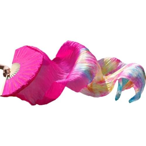 Belly dance fan (1pc) right hand 100% natural silk bamboo ribs stage performance props dyed fan ladies belly dance
